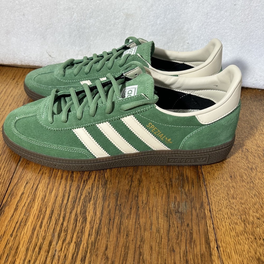 Adidas Mens Size 9.5 Preloved Green?Cream White/Gum Handball Spezial Shoes